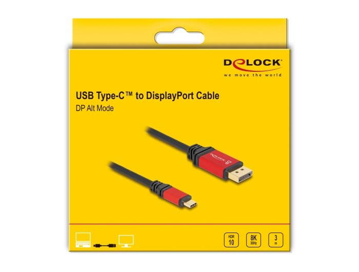 EAN 4043619800940 - DeLOCK 80094 adaptador de cable de vídeo USB Tipo C Negro, Rojo imagen 2
