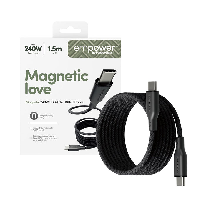 EAN 5715685027697 - PanzerGlass empower by ® Magnetic 240W USB-C to USB-C Cable | USB 2.0 | 1.5M | Space Black Protector de p imagen 5