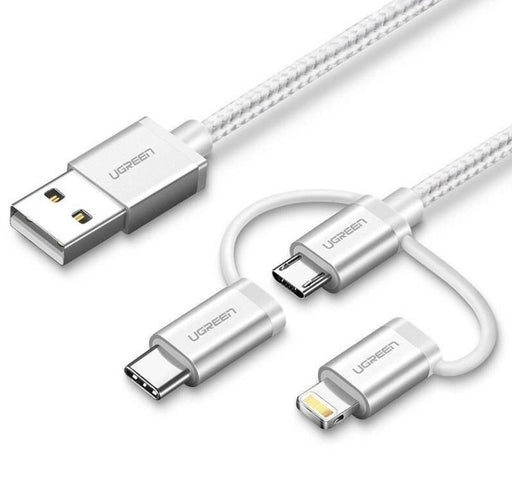 EAN 6957303852031 - Ugreen 50203 cable USB USB 2.0 1,5 m USB A USB C/micro-USB B/Lightning Blanco imagen 1