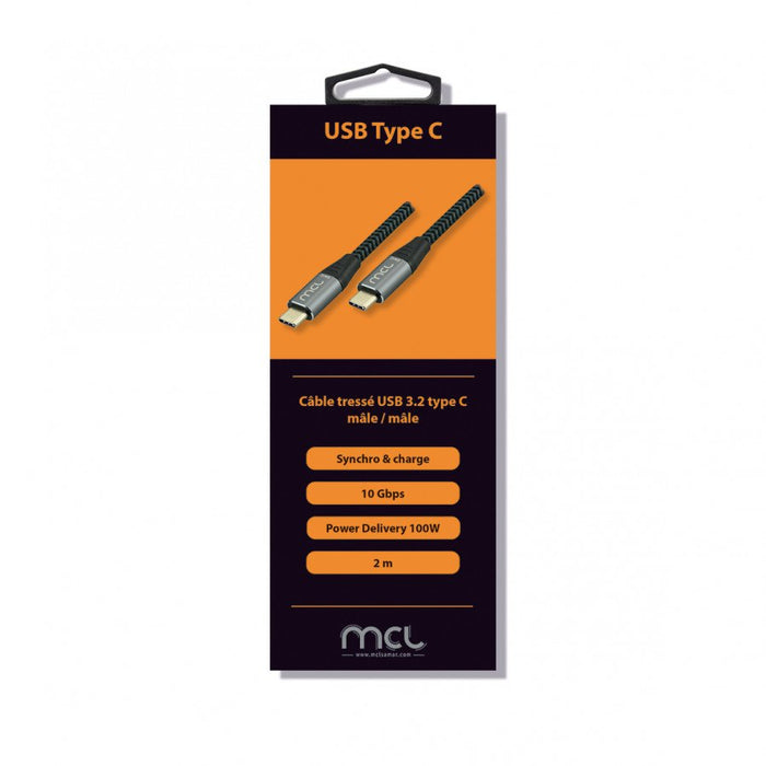 EAN 3700224767488 - MCL MC1C99A03C1052Z cable USB USB 3.2 Gen 2 (3.1 Gen 2) 2 m USB C 10 Gbit/s 100 W Gris imagen 1