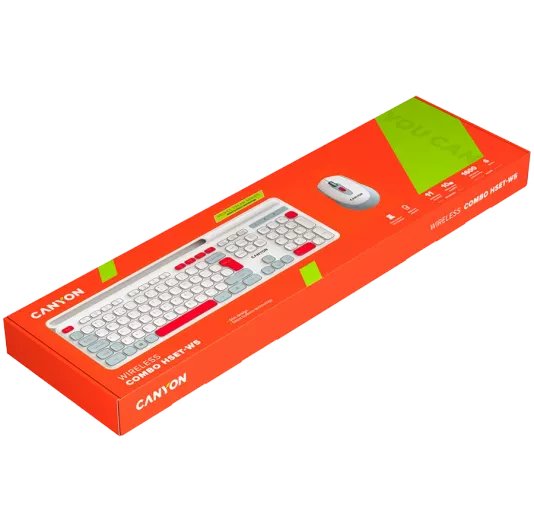 EAN 5291485015671 - Canyon HSET-W5 teclado Ratón incluido Hogar / Oficina RF inalámbrico QWERTY Inglés de EE. UU. Blanco imagen 13