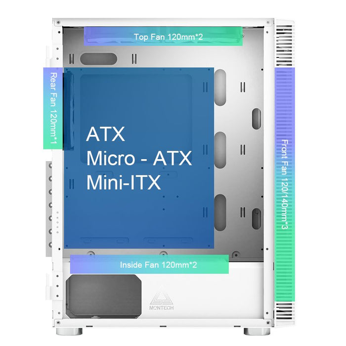 EAN 4710562745238 - Montech X3 GLASS Midi Tower Blanco imagen 8