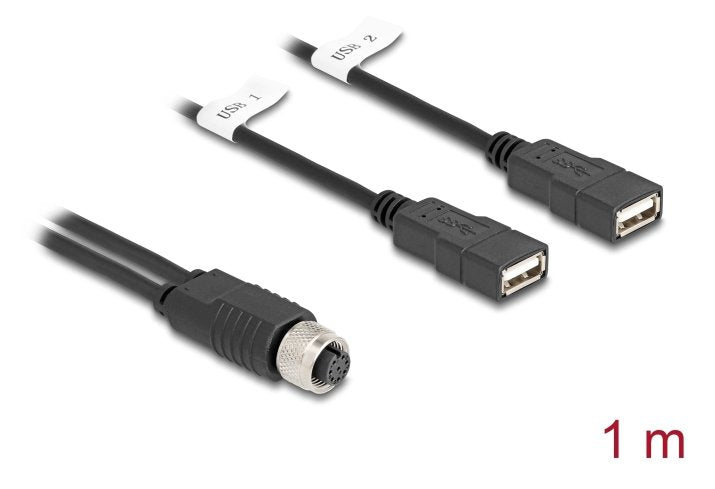 EAN 4043619602902 - DeLOCK 60290 cable para sensor y actuador 1 m M12 2 x USB Type-A Negro imagen 2