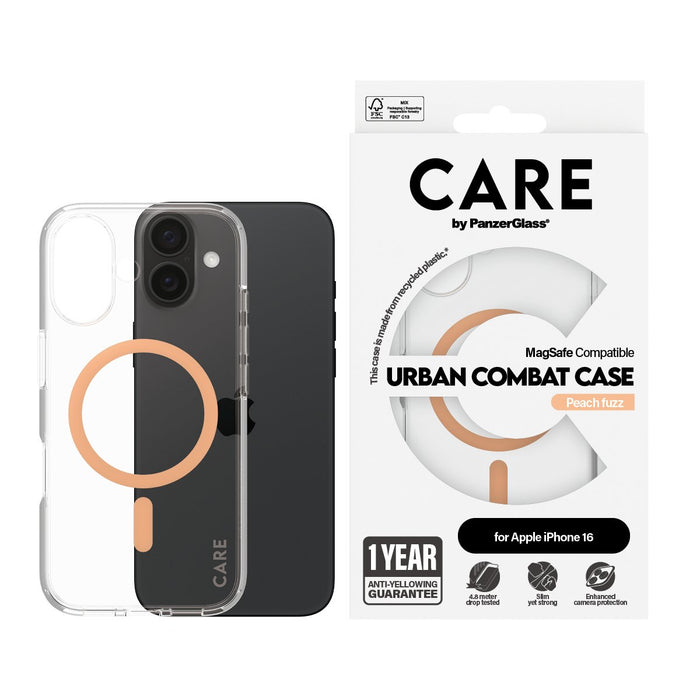 EAN 5715685004391 - PanzerGlass CARE™ by ® Urban Combat Case Transparent w. Peachy MagSafe iPhone 16 funda para teléfono móvi imagen 2