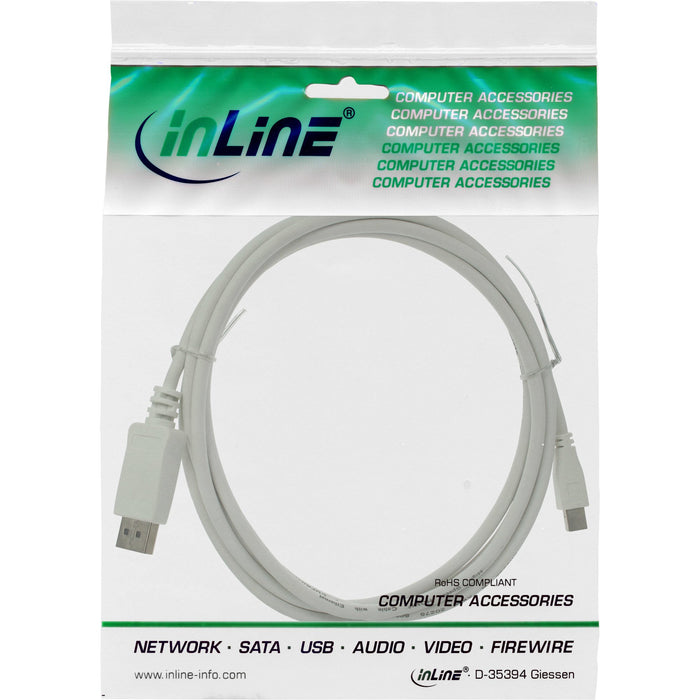 EAN 4043718266470 - InLine 17134 cable DisplayPort 1,5 m Mini DisplayPort Blanco imagen 2
