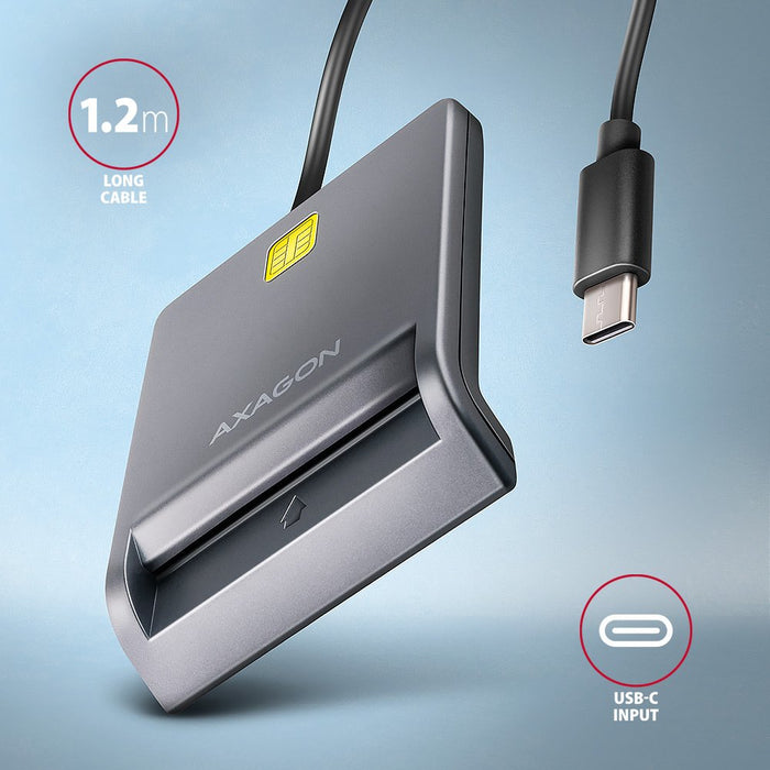 EAN 8595247908841 - Axagon CRE-SM3TC lector de tarjeta inteligente USB 2.0 Type-C Gris imagen 3