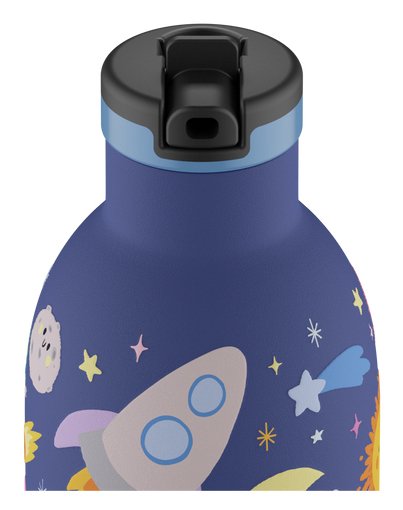 EAN 8059388263110 - 24Bottles Space Friends Uso diario 330 ml Polipropileno (PP), Silicona, Acero inoxidable Azul oscuro imagen 2