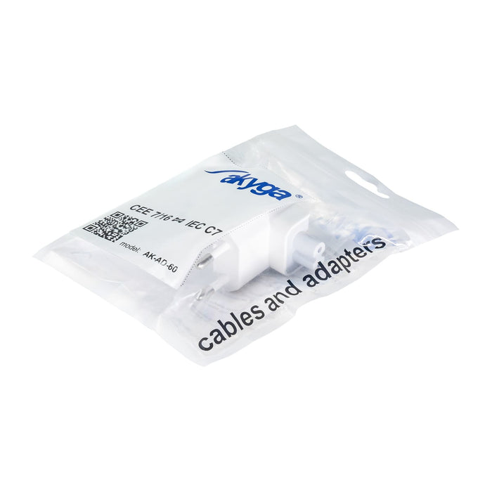 EAN 5901720135520 - Akyga AK-AD-60 cambiador de género para cable CEE 7/14 IEC C7 Blanco imagen 5