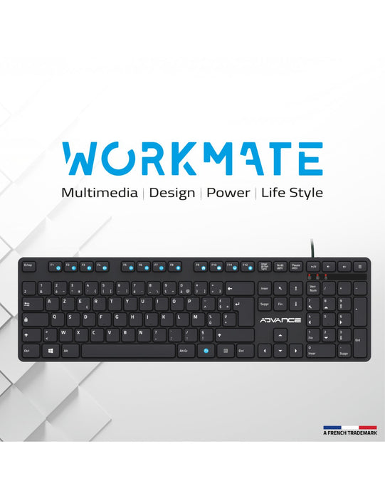 EAN 3700104455382 - Advance Tapes WORKMATE teclado Hogar / Oficina USB AZERTY Negro imagen 3