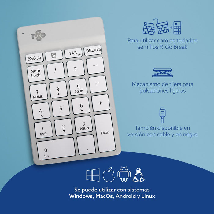 EAN 8719274491910 - R-Go Tools RGOCONMWLWH teclado numérico Portátil imagen 12