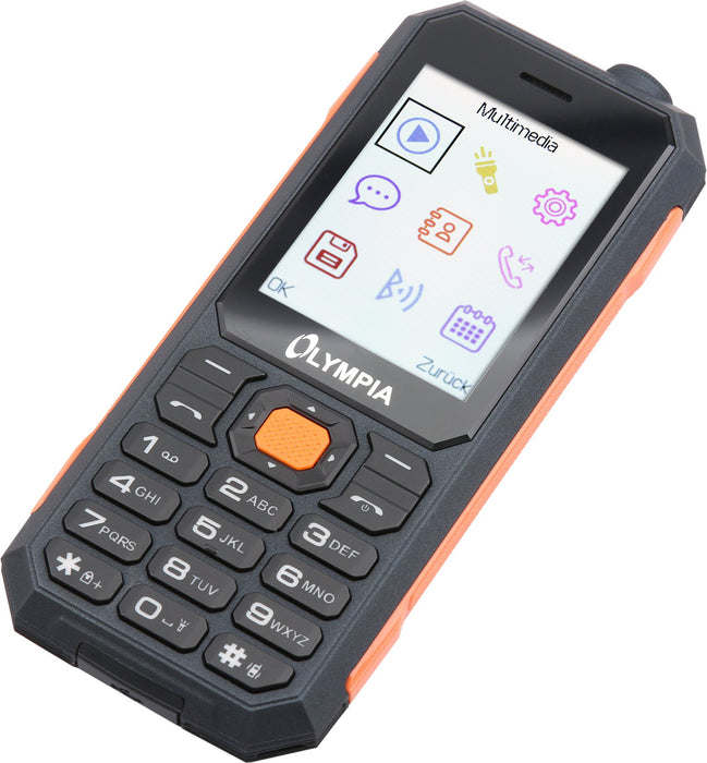 EAN 4030152022830 - Olympia Active Outdoor 6,1 cm (2.4") 112 g Negro, Naranja Teléfono básico imagen 2