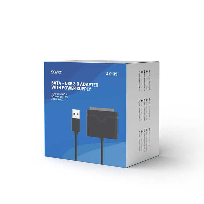 EAN 5901986045694 - Savio AK-39 USB 3.0 - SATA III adapter for 3.5/2.5\" drives with power supply - Adapter - Digital/Daten t imagen 6