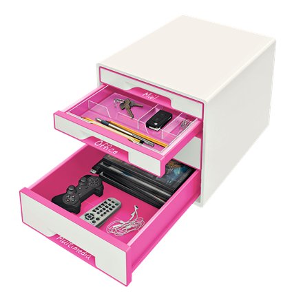 EAN 4002432115341 - Leitz WOW Cube organizador para cajón de escritorio Plástico Rosa, Blanco imagen 2