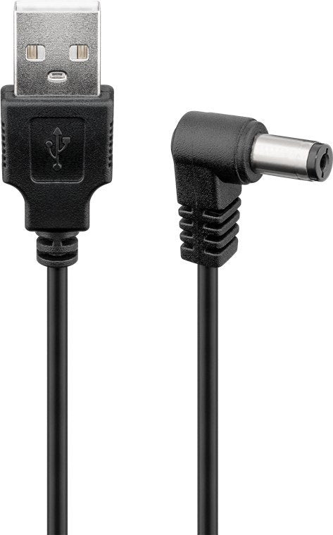 EAN 4040849551574 - Goobay 55157 cable de transmisión Negro 0,5 m USB A 5.5 x 2.1 mm imagen 1