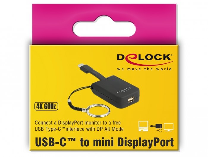 EAN 4043619639397 - DeLOCK 63939 adaptador de cable de vídeo 0,03 m USB Tipo C mini DisplayPort Negro imagen 3
