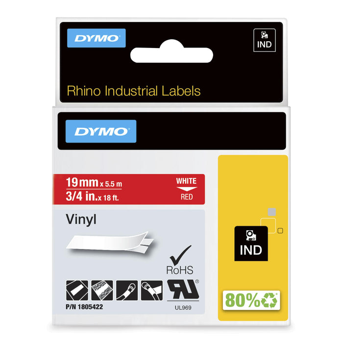 EAN 0071701059789 - DYMO 1805422 cinta para impresora de etiquetas Blanco sobre rojo imagen 1
