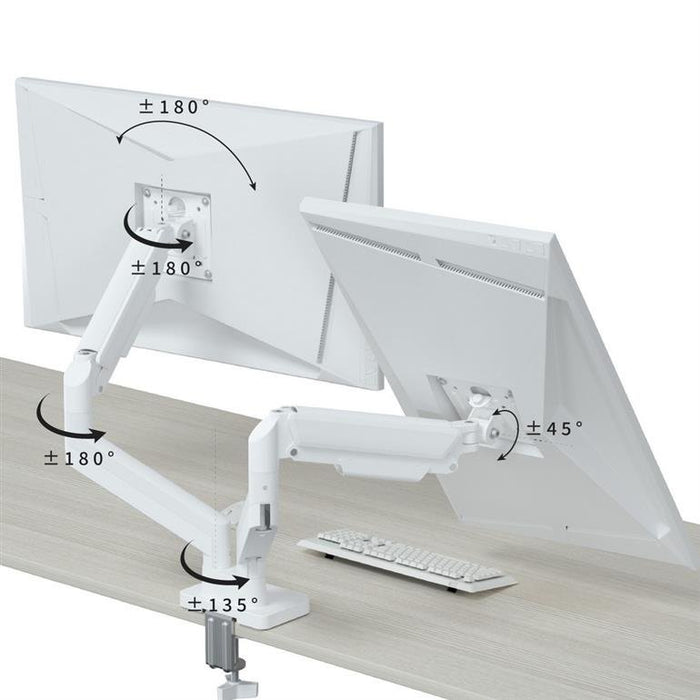 EAN 8716309135450 - Gembird MA-DA2-06-W soporte para monitor 81,3 cm (32") Escritorio Blanco imagen 9