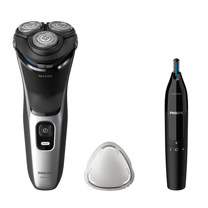 EAN 8720689018548 - Philips S3143/02 afeitadora Máquina de afeitar de rotación Recortadora Negro, Plata imagen 1