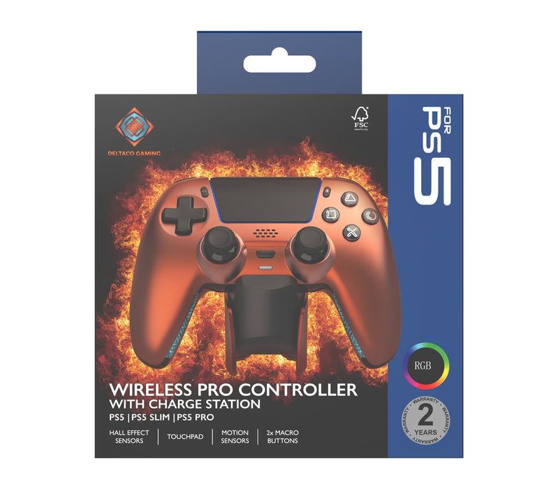 EAN 7333048072481 - Deltaco Gaming GAM-199-ORANGECOPPER mando y volante Naranja, Bronce Bluetooth/USB Gamepad PlayStation 5,  imagen 6