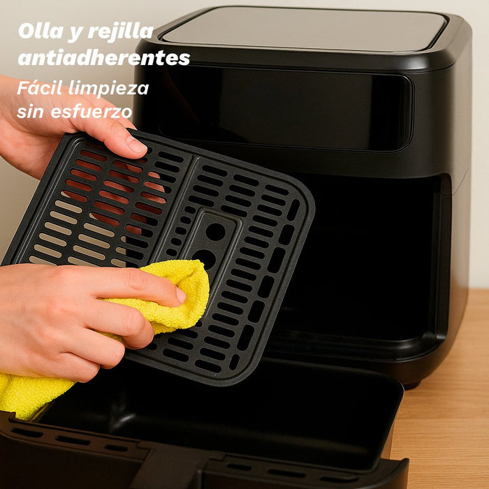 EAN 8426156019017 - Grunkel MAXYSTEELFRYER freidora Sencillo 9 L Independiente 2200 W Freidora de aire caliente Negro, Acero  imagen 8