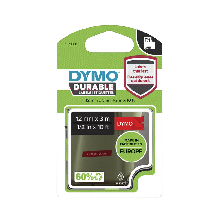 EAN 3501179783666 - DYMO D1 Durable - White on Red - 12mm cinta para impresora de etiquetas Blanco sobre rojo imagen 6