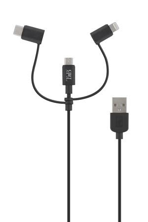 EAN 3303170082065 - T'nB CBLIGHT3IN1 cable USB 1,5 m USB A Micro-USB B Negro imagen 1