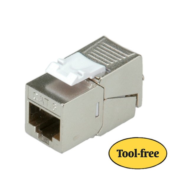 EAN 7611990111008 - ROLINE Cat.6/Class E Keystone Jack, RJ-45, shielded, SLIM, toolless silver Plata imagen 2