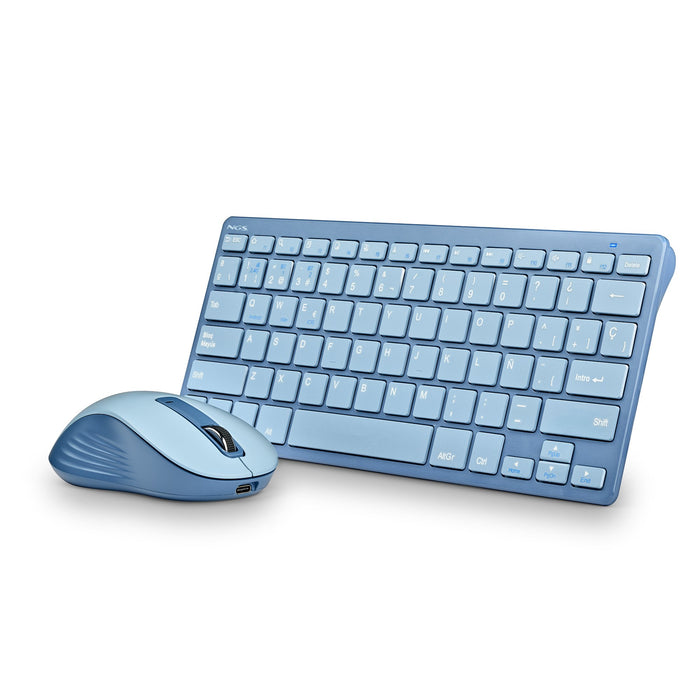 EAN 8435430624212 - NGS FANTASY (AZERTY, FR) teclado Ratón incluido Universal RF Wireless + Bluetooth Francés Azul imagen 3