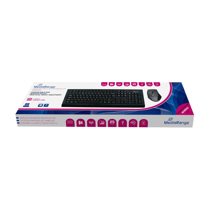 EAN 4260283119769 - MediaRange MROS104-FR teclado Ratón incluido Oficina RF inalámbrico AZERTY Francés Negro, Gris imagen 1