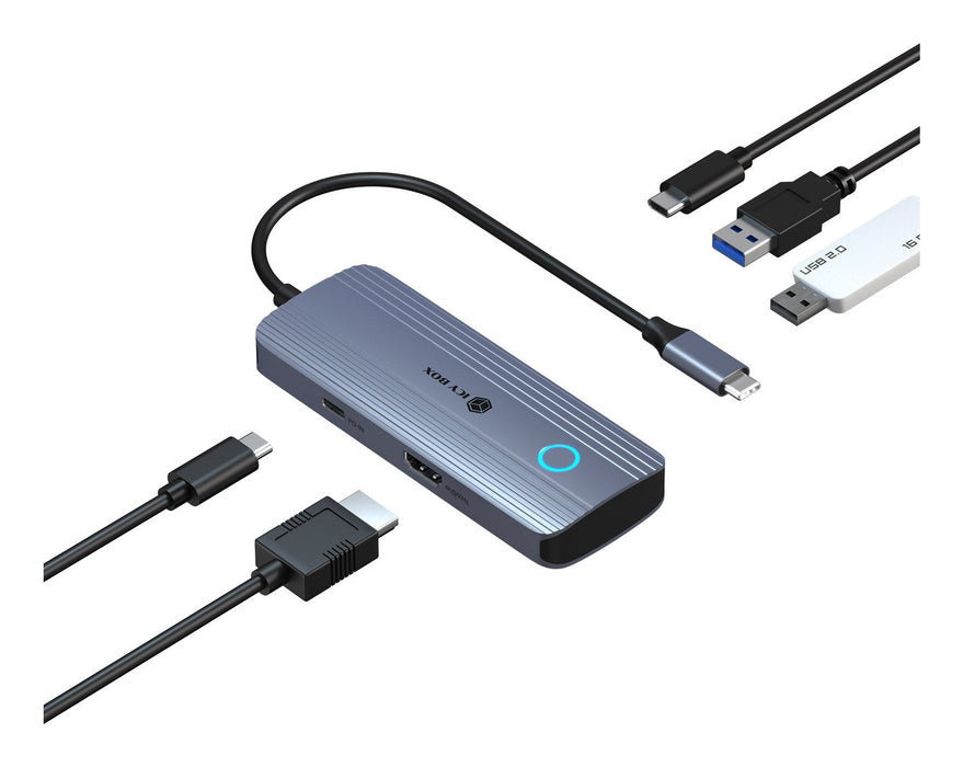EAN 4250078175506 - ICY BOX IB-DK4081-SO Alámbrico USB 3.2 Gen 1 (3.1 Gen 1) Type-C Antracita imagen 1