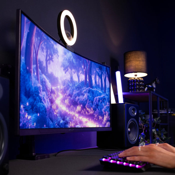 EAN 0850054766977 - Arozzi Nova 34″ Curved pantalla para PC 86,4 cm (34") 3440 x 1440 Pixeles UltraWide Quad HD LED Púrpura imagen 6