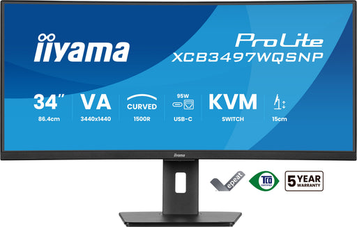 EAN 4948570125142 - iiyama ProLite XCB3497WQSNP-B1 pantalla para PC 86,4 cm (34") 3440 x 1440 Pixeles UltraWide Quad HD LED N imagen 2