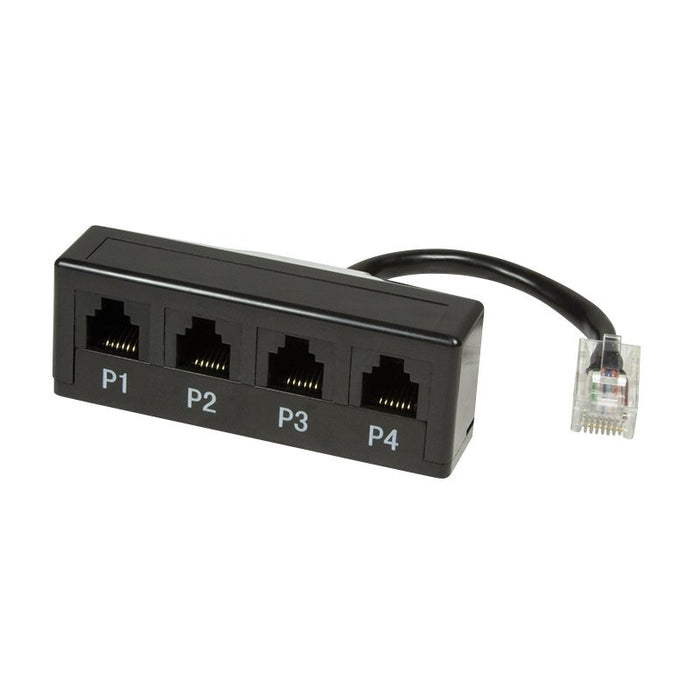 EAN 4052792035544 - LogiLink 0.1m RJ45/4xRJ11 teléfono divisor Negro imagen 1