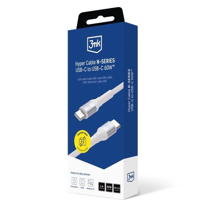EAN 5903108680219 - 3MK 5903108680219 cable USB USB 2.0 1 m USB C 0,48 Gbit/s 60 W Negro, Plata imagen 10