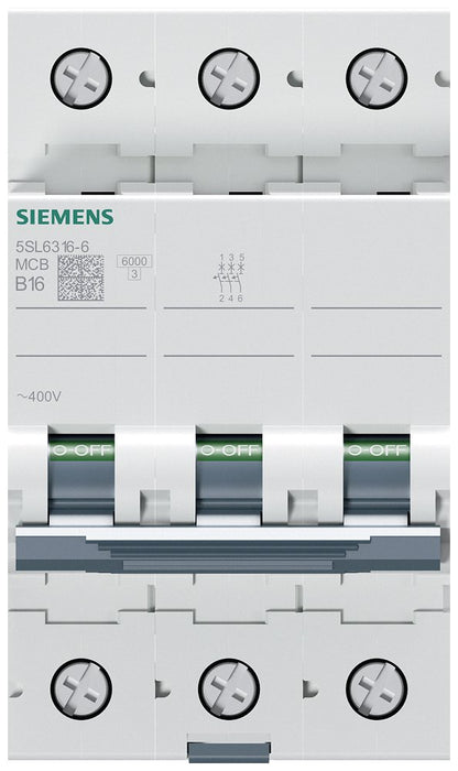 EAN 4001869388861 - Siemens 5SL6316-6 corta circuito Disyuntor en miniatura Tipo B 3 imagen 2
