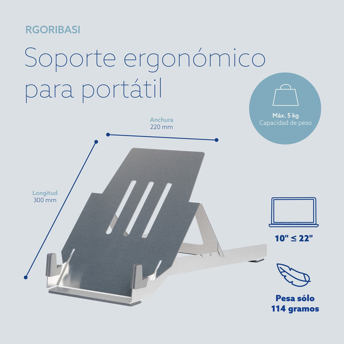 EAN 8719274491590 - R-Go Tools RGORIBASI soporte para ordenador portátil Plata 55,9 cm (22") imagen 11