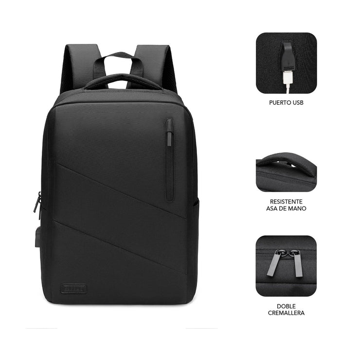 EAN 8436586741761 - SUBBLIM SUB-BP-2BL2002 maletines para portátil 39,6 cm (15.6") Negro imagen 2