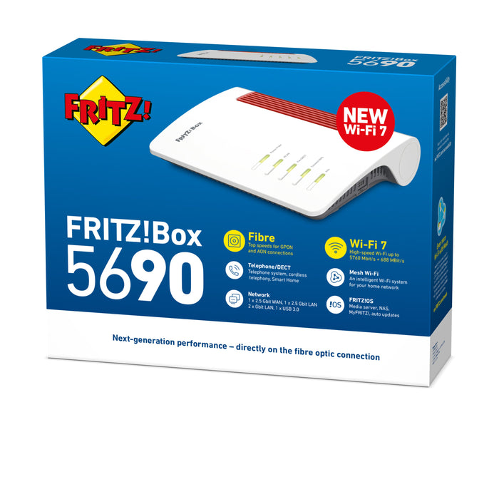 EAN 4023125031465 - Box FRTZ! 5690 International router inalámbrico 2.5 Gigabit Ethernet Doble banda (2,4 GHz / 5 GHz) Rojo,  imagen 5