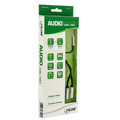 EAN 4043718235995 - InLine 99250 cable de audio 0,15 m 3.5mm female 2 x 3.5mm Negro imagen 2