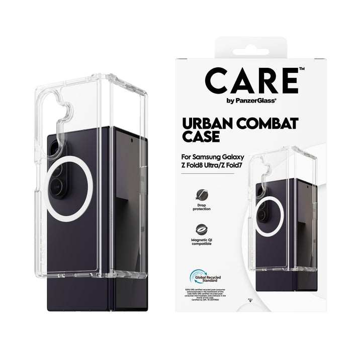 EAN 5715685046339 - PanzerGlass CARE™ by ® Urban Combat Case Transparent w. White Qi Samsung Galaxy Fold8 Ultra | Fold7 funda imagen 2