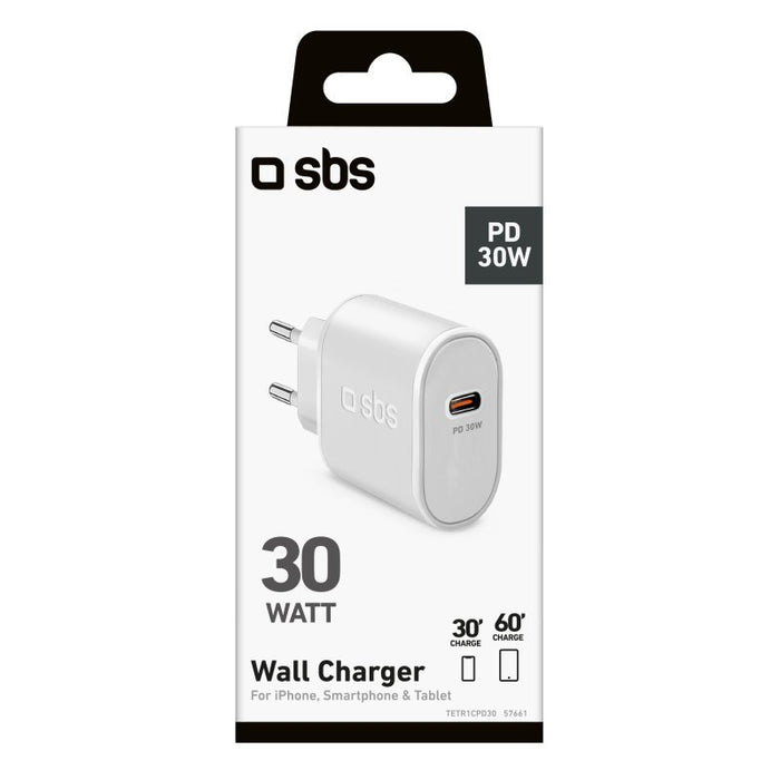 EAN 8018417457661 - SBS TETR1CPD30 cargador de dispositivo móvil Universal Blanco Corriente alterna Interior imagen 2