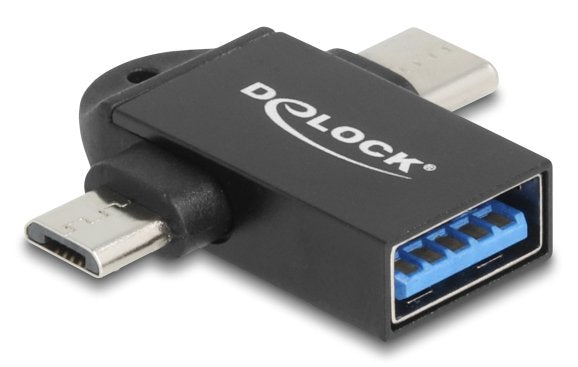 EAN 4043619607396 - DeLOCK 60739 cambiador de género para cable USB Type-A USB Type-C + USB Micro-B Negro imagen 1
