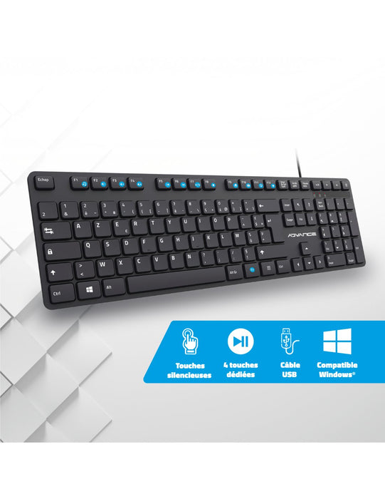 EAN 3700104455382 - Advance Tapes WORKMATE teclado Hogar / Oficina USB AZERTY Negro imagen 2