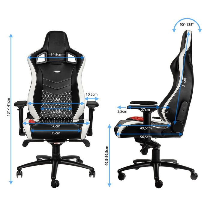 EAN 4250144800226 - noblechairs EPIC Silla para videojuegos de PC Asiento acolchado Negro, Blanco imagen 6