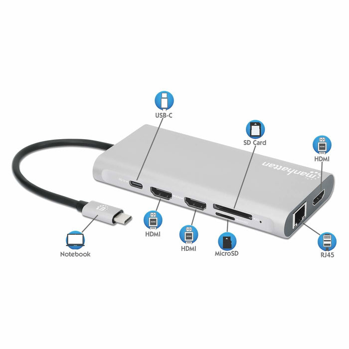 EAN 0766623130660 - Manhattan 130660 base para portátil y replicador de puertos Alámbrico USB 3.2 Gen 1 (3.1 Gen 1) Type-C Al imagen 11