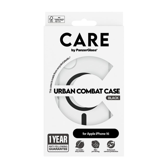 EAN 5715685004117 - PanzerGlass CARE™ by ® Urban Combat Case Transparent w. Black MagSafe iPhone 16 funda para teléfono móvil imagen 3