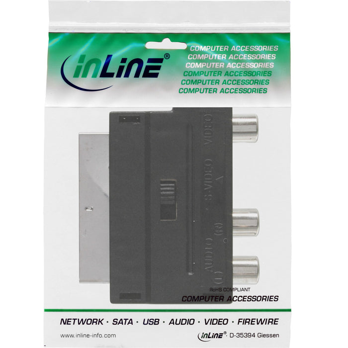 EAN 4043718000586 - InLine 89953 adaptador de cable de vídeo SCART (21-pin) 3 x RCA + S-Video Negro imagen 3