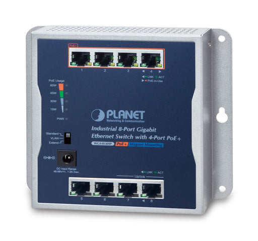 EAN 4711605285056 - PLANET P30 Industrial 8-Port No administrado Energía sobre Ethernet (PoE) Azul, Gris imagen 1