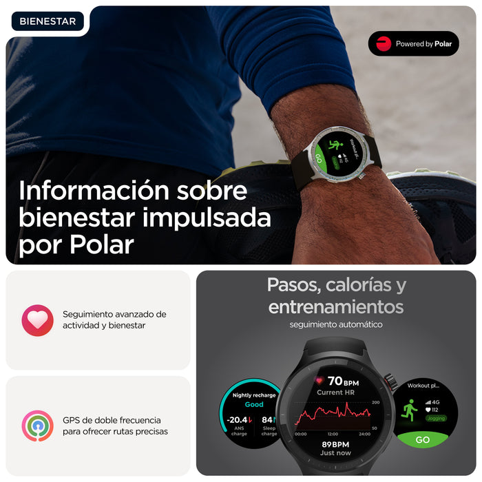 EAN 840493615073 - Motorola Moto Watch 3,63 cm (1.43") OLED 47 mm Digital Pantalla táctil Negro GPS (satélite) imagen 8