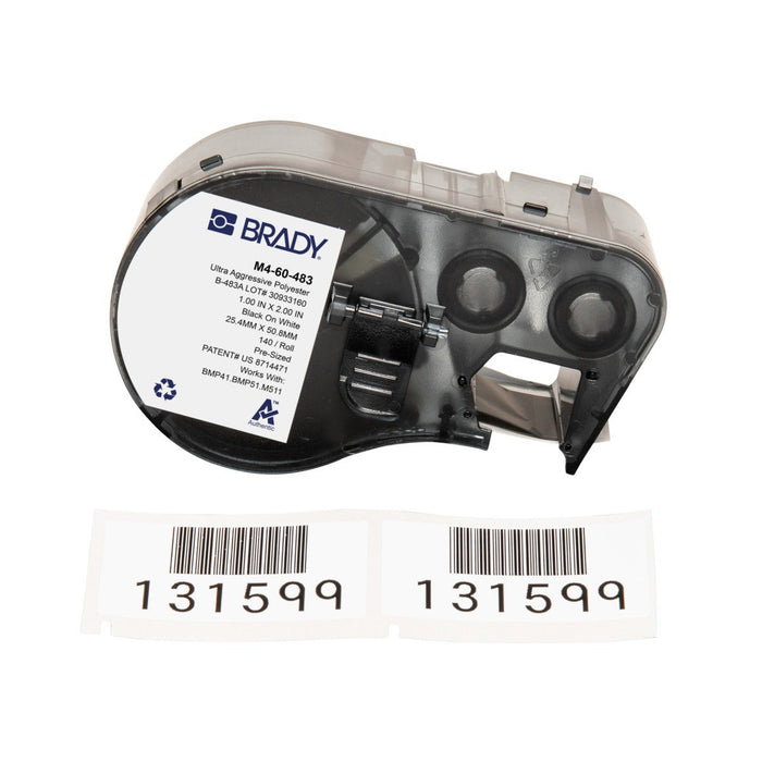 EAN 888434591994 - Brady M4-60-483 etiqueta de impresora Negro, Blanco Etiqueta para impresora autoadhesiva imagen 1